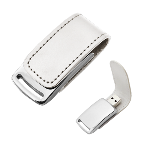USB Clip Metálico con Piel