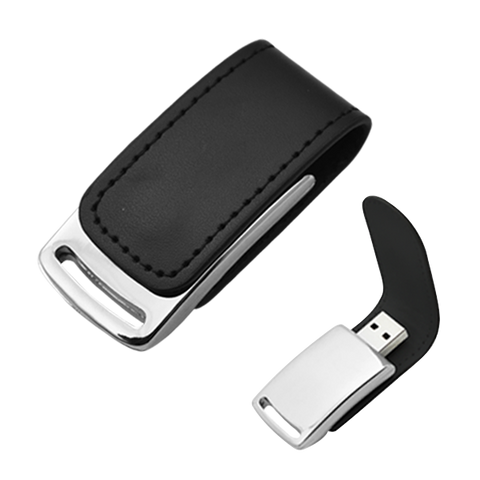 USB Clip Metálico con Piel