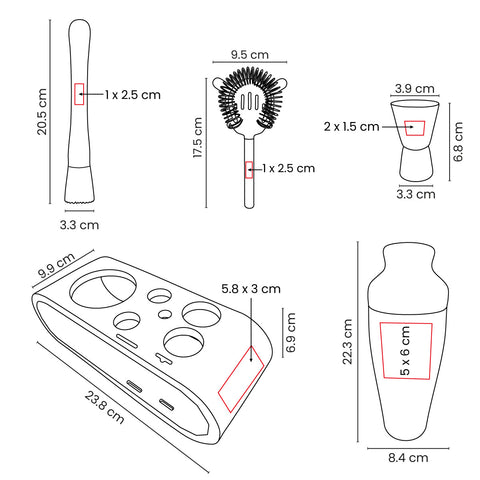 SET SHAKER MIXARE BAR 042