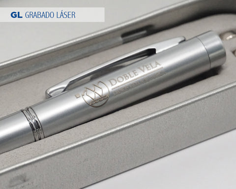 BOLÍGRAFO METÁLICO C/LUZ Y LASER 2108