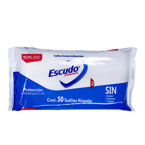 Toallitas Antibacteriales Escudo 50 pz