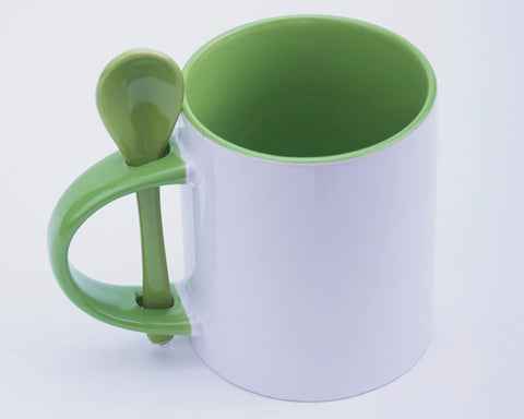 TARRO BICOLOR DE SUBLIMACIÓN C/CUCHARA 11 OZ MIRZA A2376