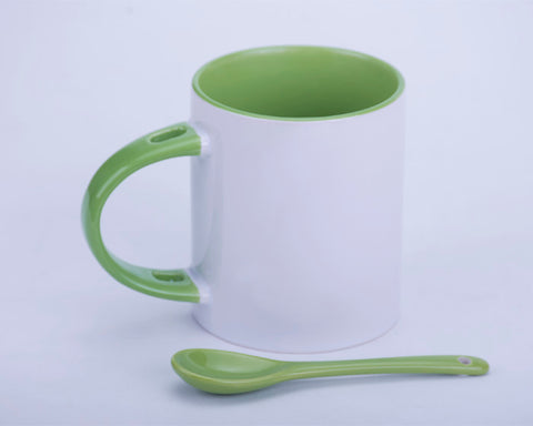TARRO BICOLOR DE SUBLIMACIÓN C/CUCHARA 11 OZ MIRZA A2376