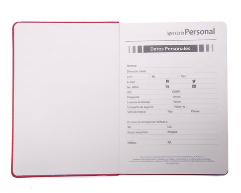 LIBRETA PERSONAL A5 MILAN A2672