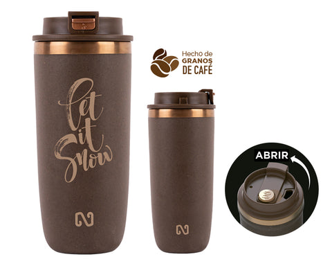TERMO DOBLE PARED DE GRANO DE CAFÉ NAYAD NEO -TAPA GIRATORIA CON SEGURO A2867