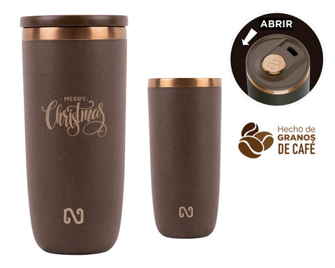 TERMO DOBLE PARED DE GRANO DE CAFÉ NAYAD NEO -TAPA DESLIZABLE A2868