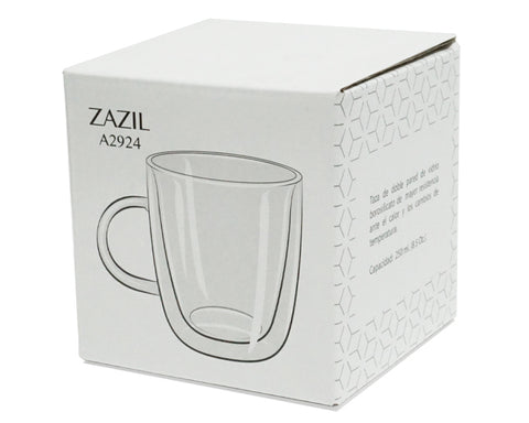 TAZA DE VIDRIO DE DOBLE PARED 85 OZ ZAZIL A2924