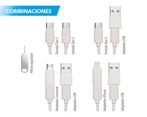 ESTUCHE CON CABLE EXTENSIÓN Y SOPORTE PARA CELULAR PEGASSO A2961