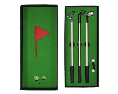 SET DE BOLÍGRAFOS DE METAL PALOS DE GOLF A2977