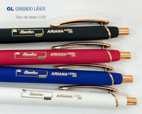BOLIGRAFO DE ALUMINIO ACABADO EN ORO ROSA ARIANA A2984