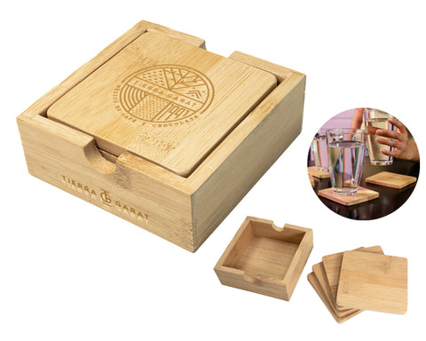 JUEGO DE PORTAVASOS DE BAMBÚ MANDALA A3019