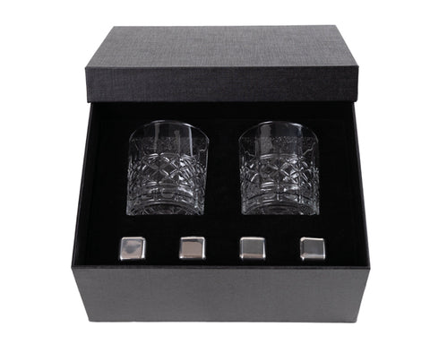 SET PARA WHISKY DE BAMBÚ VIDRIO Y ACERO INOXIDABLE CHICAGO A3033