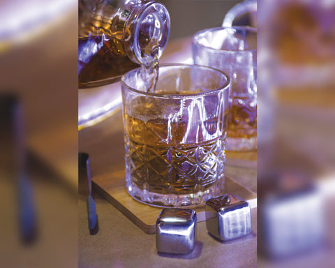 SET PARA WHISKY DE BAMBÚ VIDRIO Y ACERO INOXIDABLE CHICAGO A3033