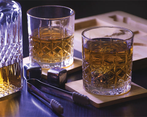 SET PARA WHISKY DE BAMBÚ VIDRIO Y ACERO INOXIDABLE CHICAGO A3033
