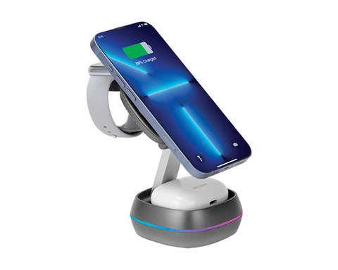 CARGADOR INALÁMBRICO DE CARGA RÁPIDA 3 EN 1 CON LUZ UFO A3058