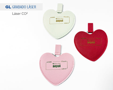ESPEJO DE ACERO INOXIDABLE CON ESTUCHE EN FORMA DE CORAZÓN MINNIE A3085