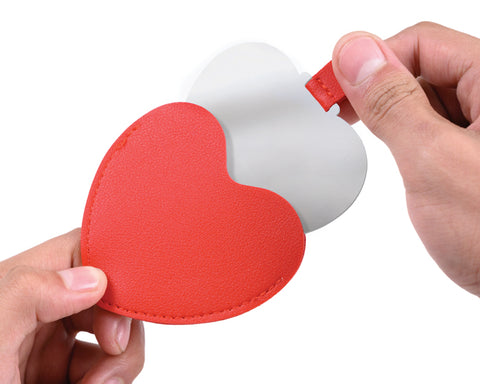 ESPEJO DE ACERO INOXIDABLE CON ESTUCHE EN FORMA DE CORAZÓN MINNIE A3085