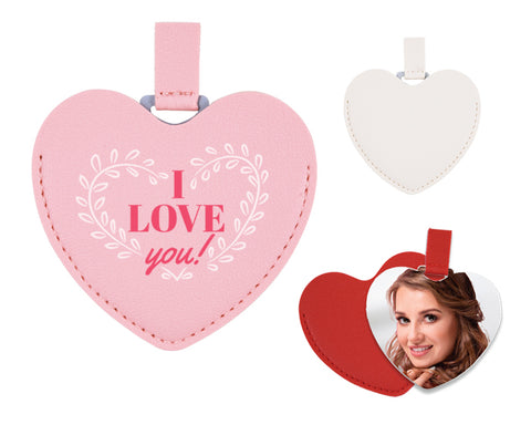 ESPEJO DE ACERO INOXIDABLE CON ESTUCHE EN FORMA DE CORAZÓN MINNIE A3085