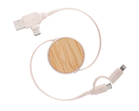 CABLE CONECTOR DE CARGA USB RETRÁCTIL 4 EN 1 CORAL A3113