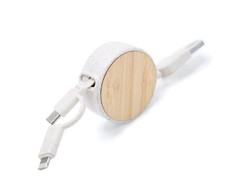 CABLE CONECTOR DE CARGA USB RETRÁCTIL 4 EN 1 CORAL A3113