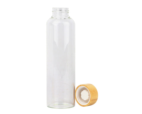 CILINDRO DE VIDRIO BOROSILICATO CON TAPA DE BAMBÚ 600 ML NATURALLS A3148