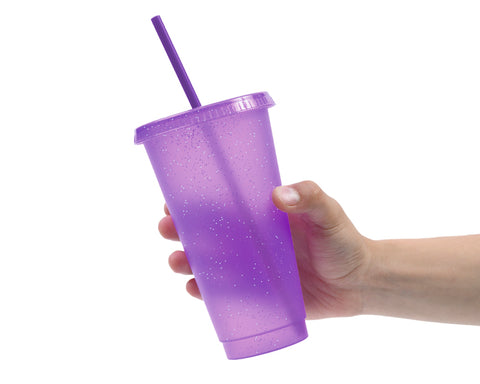 VASO DE PLÁSTICO DE 750 ML GLITTER A3171