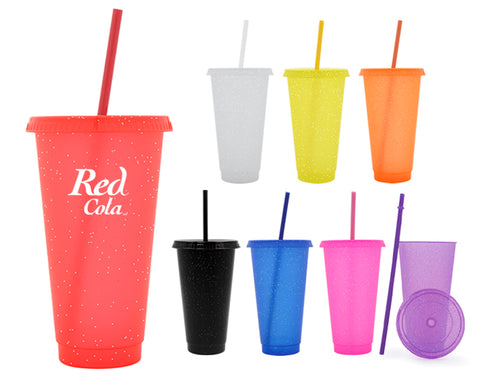 VASO DE PLÁSTICO DE 750 ML GLITTER A3171