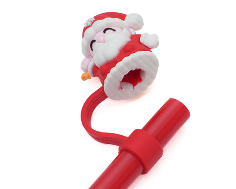 VASO DE PLÁSTICO DE 450 ML CON POPOTE DE SANTA CLAUS NOEL A3191