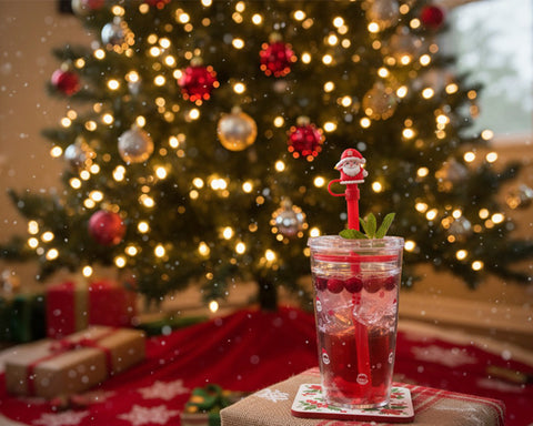 VASO DE PLÁSTICO DE 450 ML CON POPOTE DE SANTA CLAUS NOEL A3191