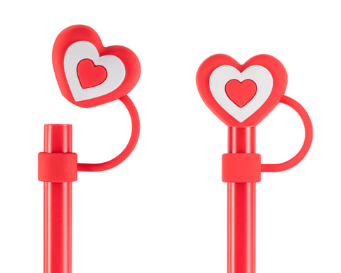 VASO DE PLÁSTICO CON POPOTE DE CORAZÓN DE 450 ML VALENTINE A3204