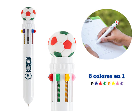 BOLÍGRAFO MULTITINTAS CON BALÓN DE SOCCER MULTI GOL A3213