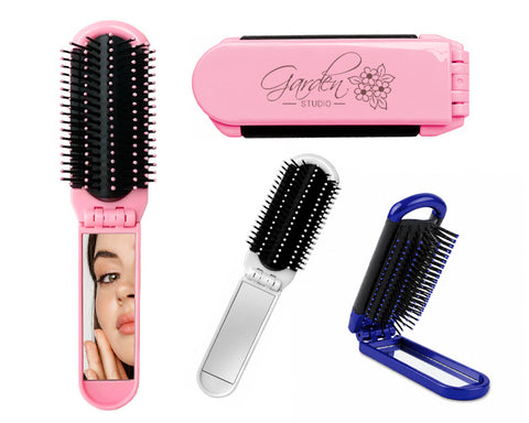 CEPILLO DE BOLSILLO PLEGABLE CON ESPEJO CAPELLI A3281
