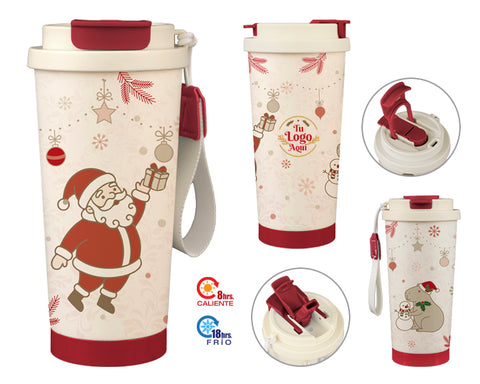 TERMO NAVIDEÑO DE ACERO INOXIDABLE DE 500 ML SANTA A3301
