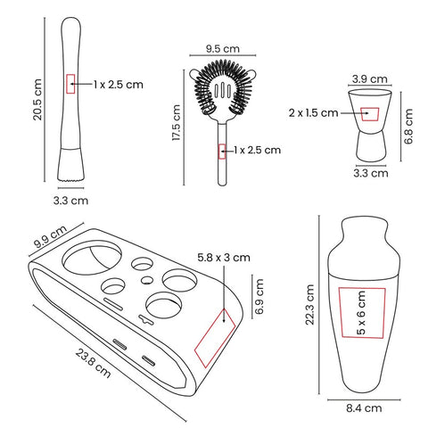 SET SHAKER MIXARE BAR 042