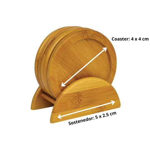 SET COASTERS BAMBOO CAS 55