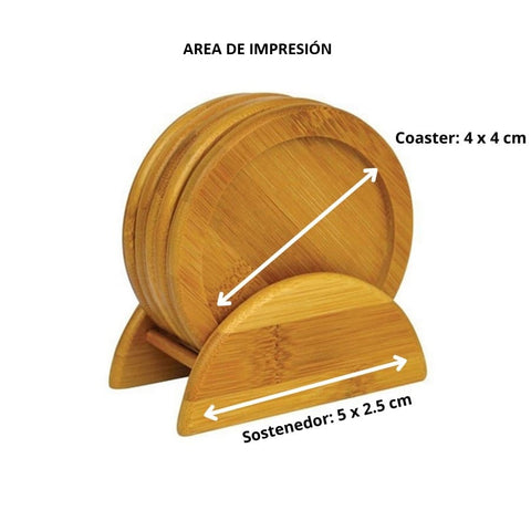 SET COASTERS BAMBOO CAS 55