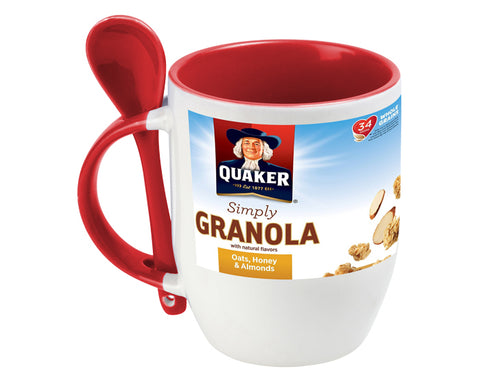TAZA BICOLOR DE SUBLIMACIÓN CON CUCHARA SUB4716