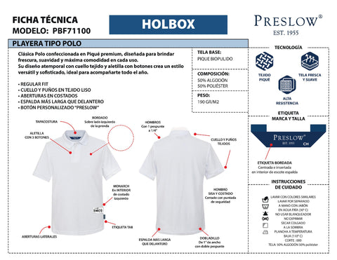 POLO BASICA CABALLERO HOLBOX PBF71100