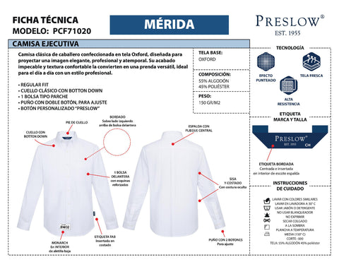 CAMISA CABALLERO MERIDA PCF71020
