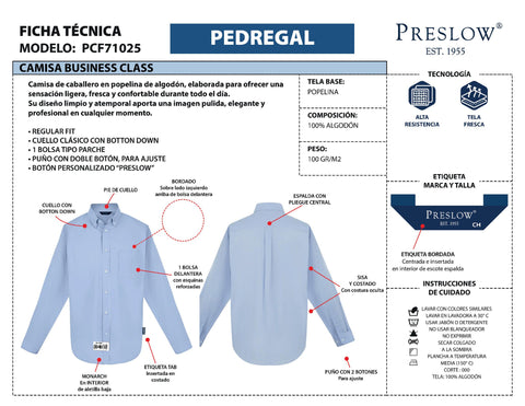 CAMISA CABALLERO PEDREGAL PCF71025