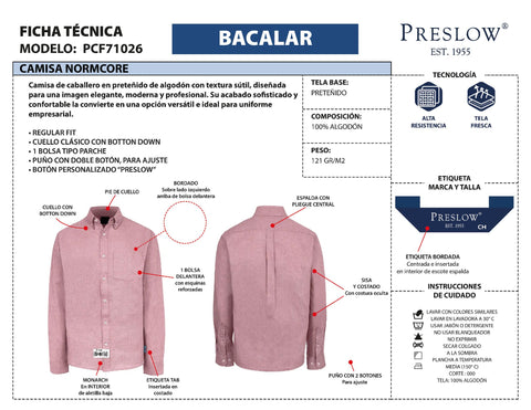 CAMISA CABALLERO BACALAR PCF71026
