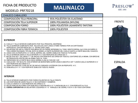 CHALECO CABALLERO MALINALCO PRF70218