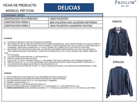 CHAMARRA UNISEX DELICIAS PRF72336
