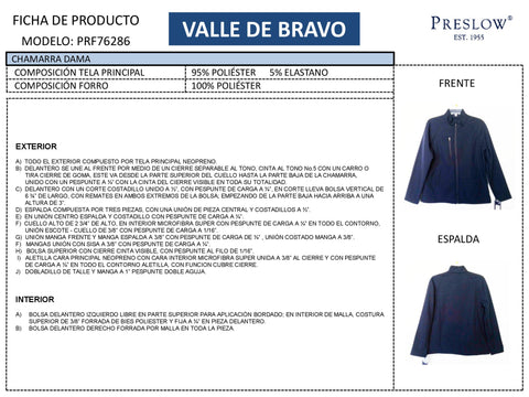 CHAMARRA DAMAS VALLE DE BRAVO PRF76286