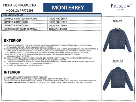CHAMARRA DAMAS MONTERREY PRF76598