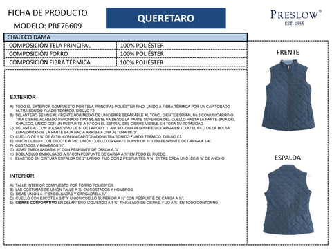 CHALECO DAMAS QUERETARO PRF76609