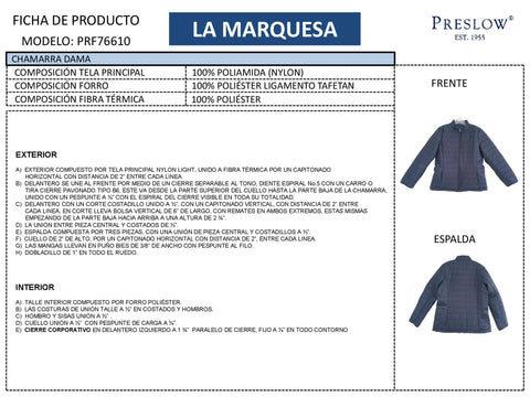 CHAMARRA DAMAS LA MARQUESA PRF76610
