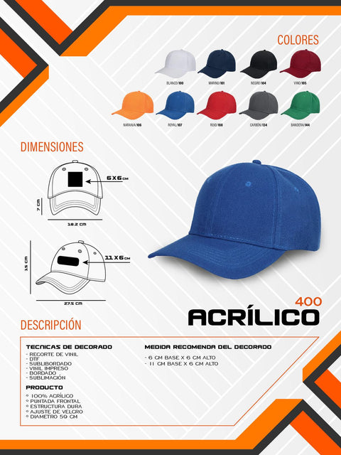 GORRA ACRÍLICO D000400