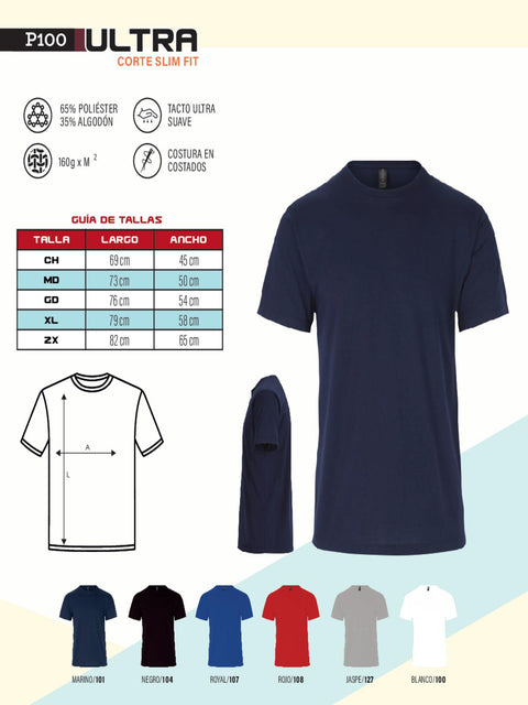 PLAYERA ULTRA CORTE SLIM P000100