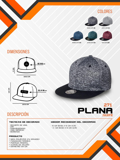 GORRA PLANA JASPE D000271